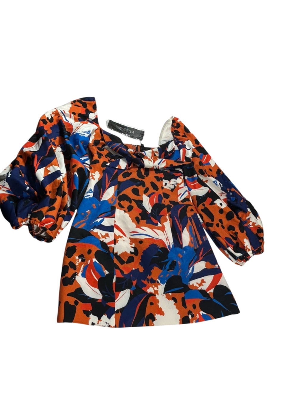 Mossman The Untamed Mini Dress Off Shoulder Puff Sleeve Floral Animal Print 6/8 - Picture 6 of 8